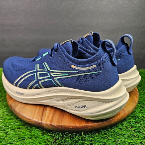 Asics Gel-Nimbus 26 Shoes Womens Size 11 Wide Blue Athletic Running Sneakers - Picture 4 of 12